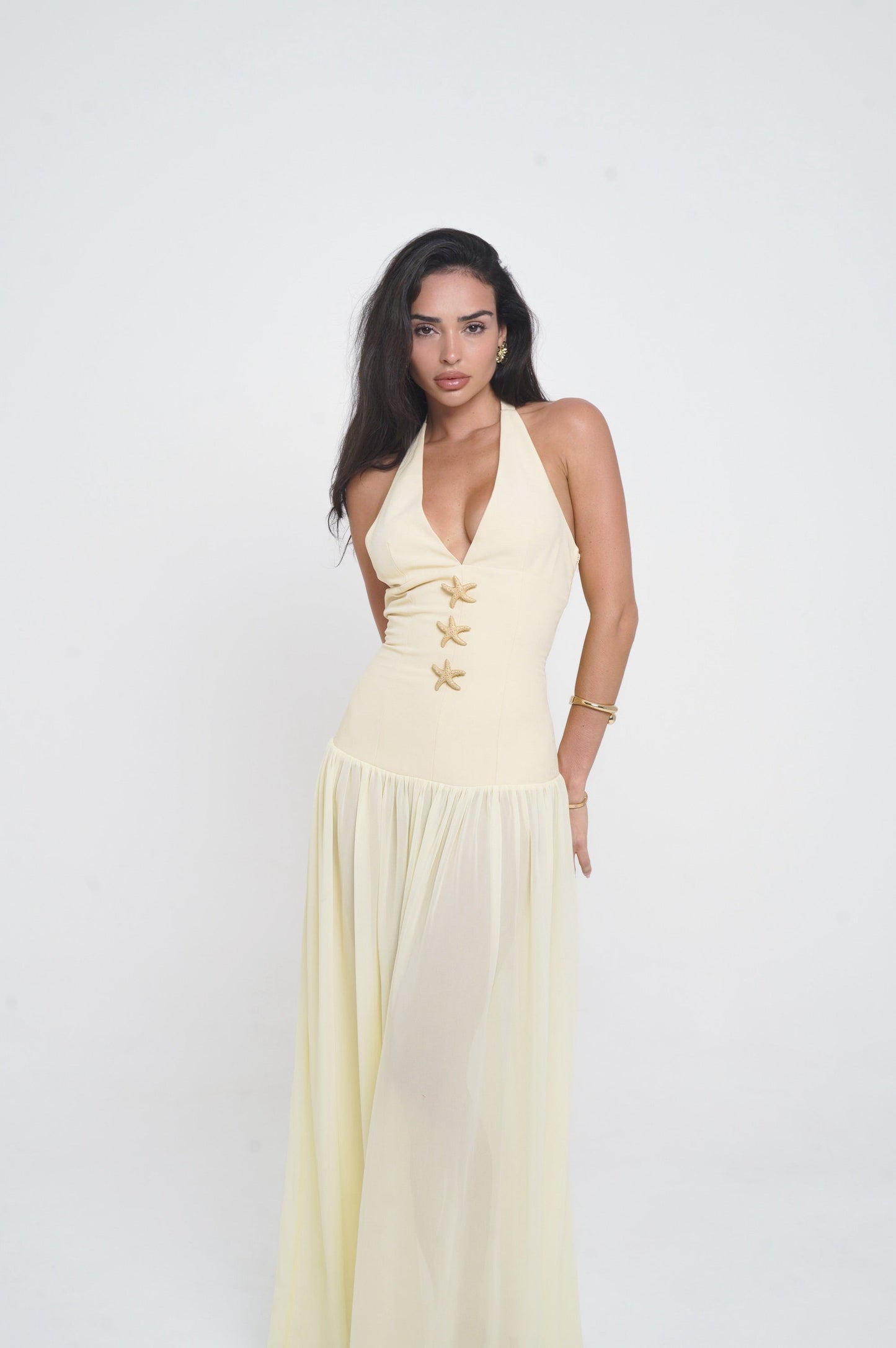 Harlow Corset Halter Neck Maxi Dress