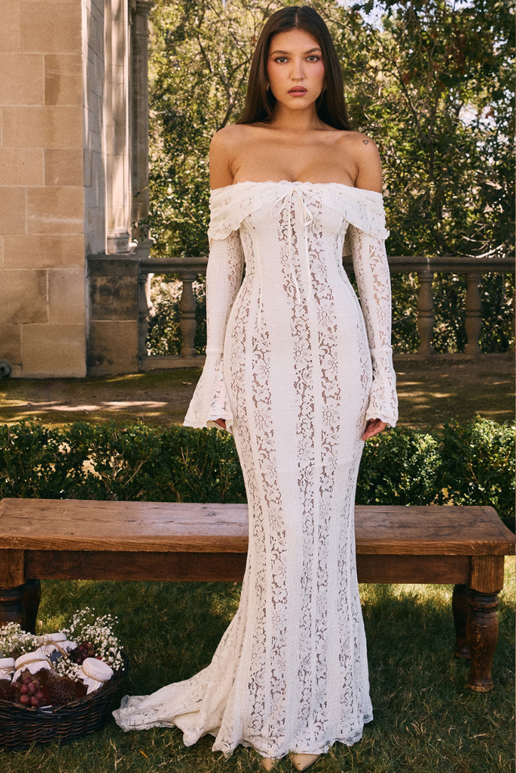 Georgette Lace Maxi Dress