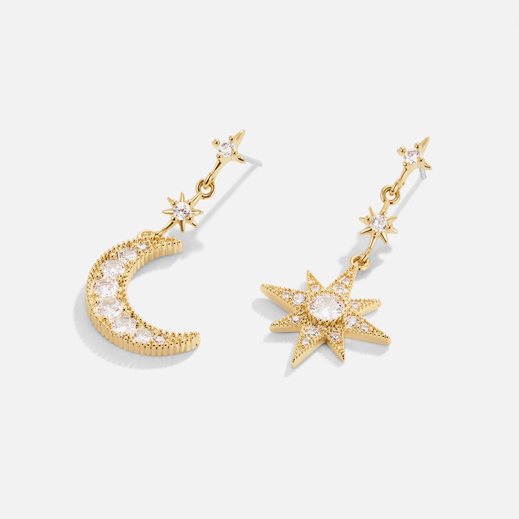 Luna Crystal Moon & Star Earrings