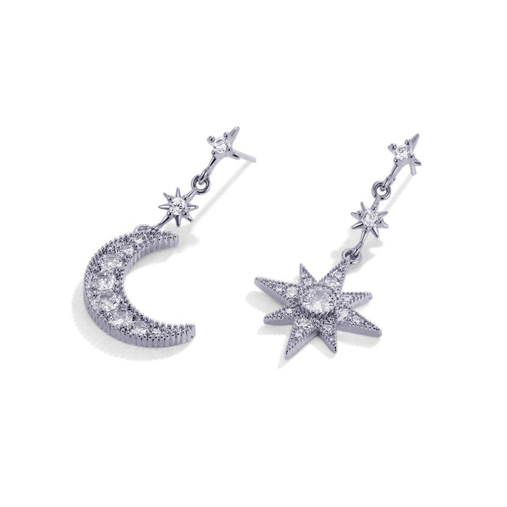 Luna Crystal Moon & Star Earrings