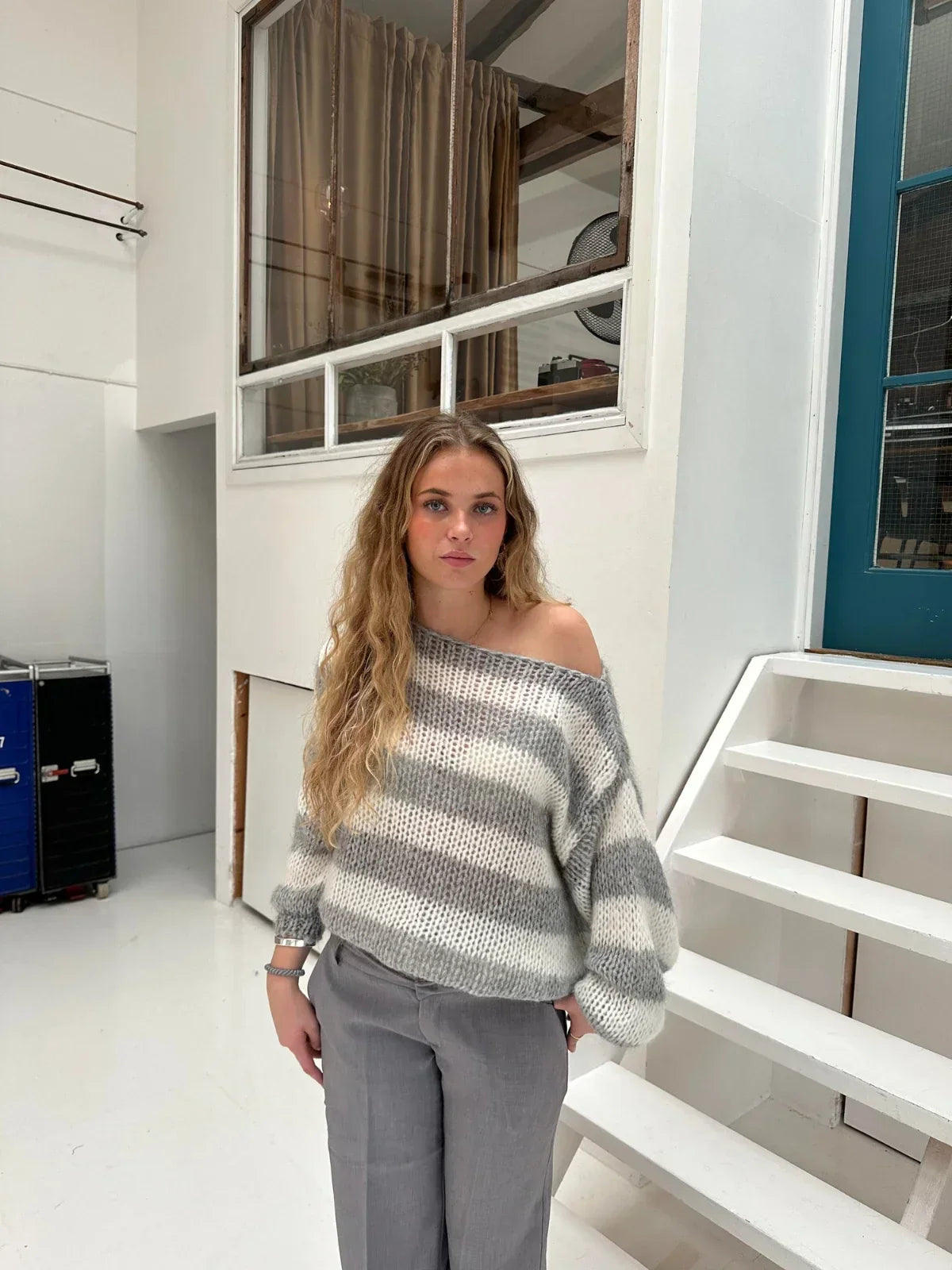 Olivia Chunky Striped Oversized Knit Sweater
