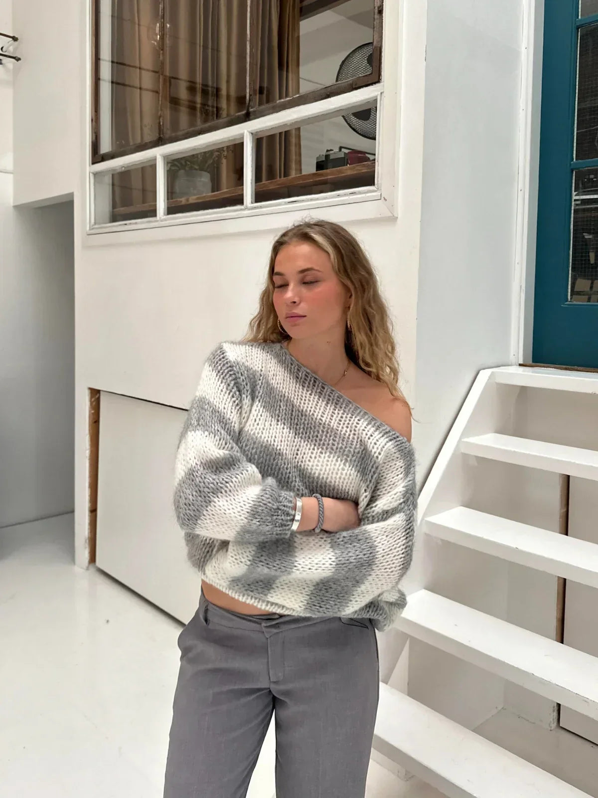 Olivia Chunky Striped Oversized Knit Sweater