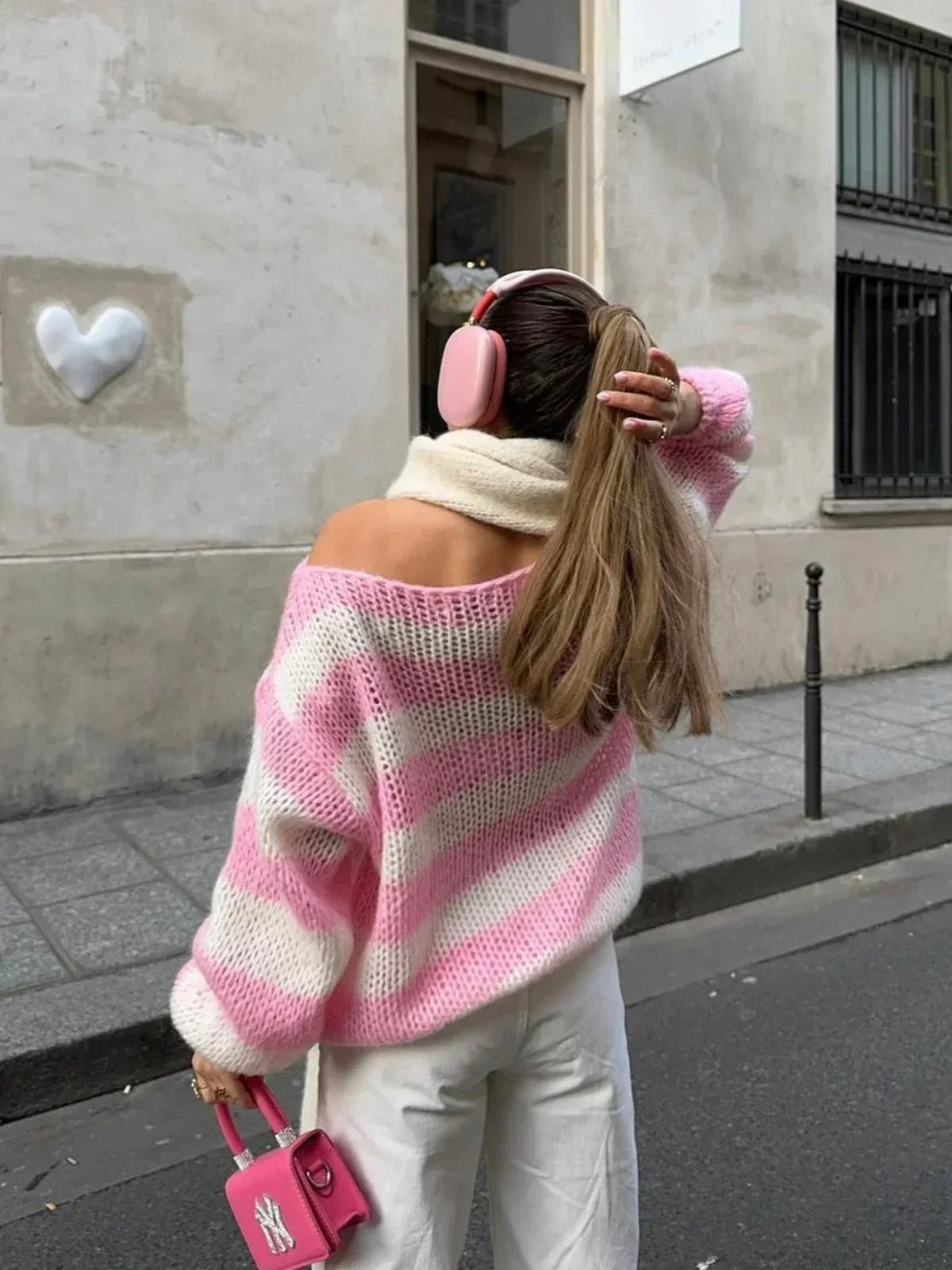 Olivia Chunky Striped Oversized Knit Sweater