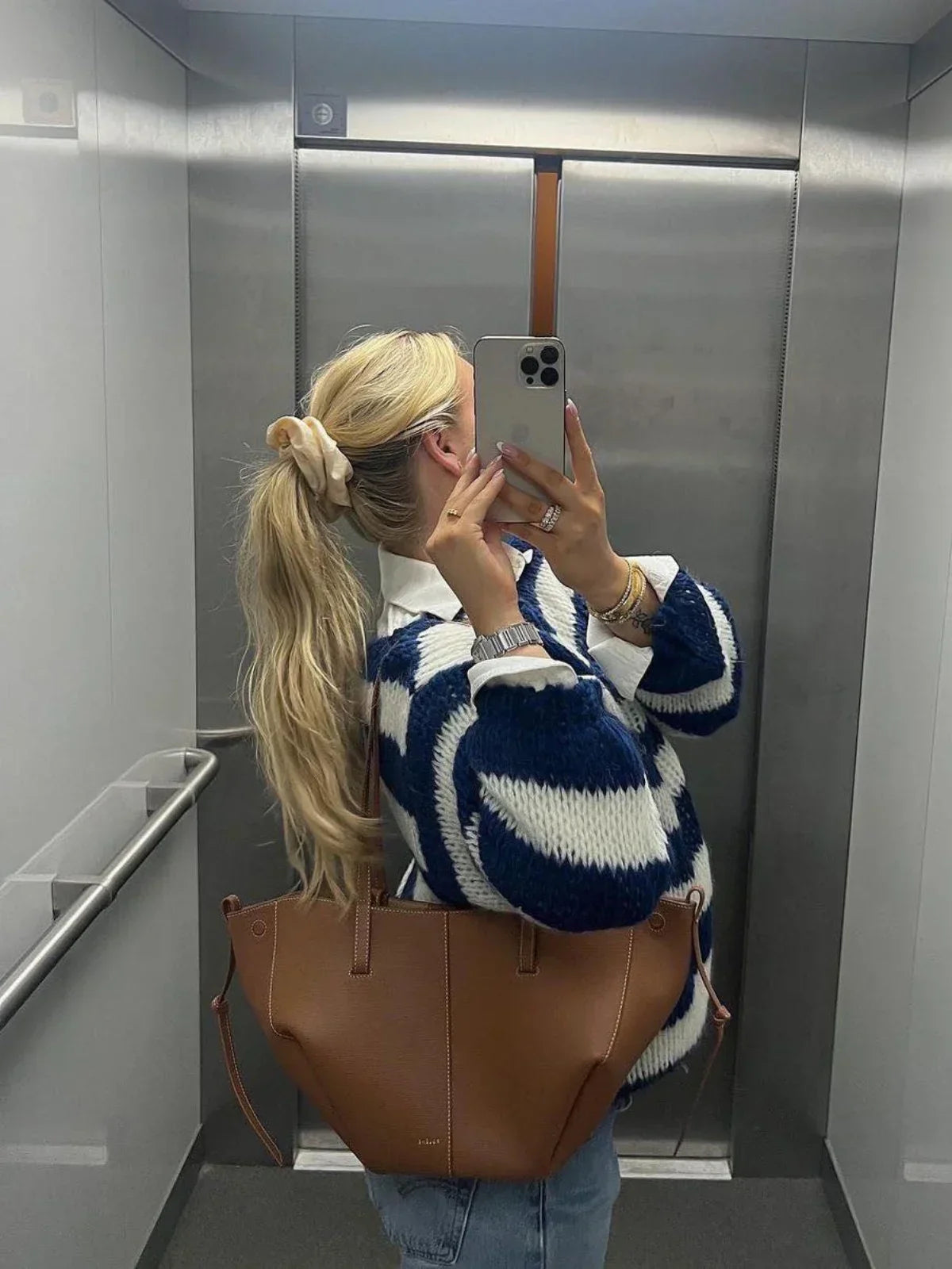 Olivia Chunky Striped Oversized Knit Sweater