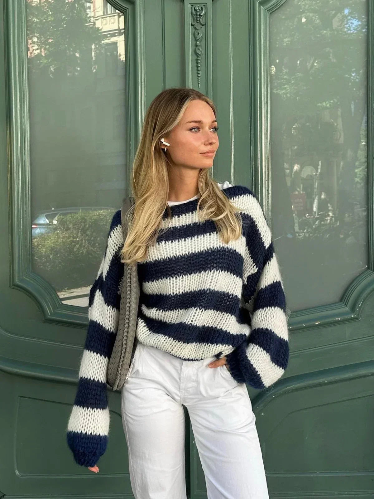 Olivia Chunky Striped Oversized Knit Sweater