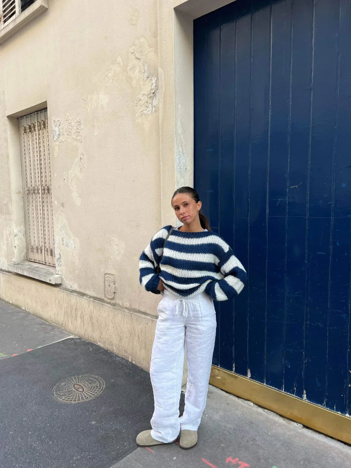 Olivia Chunky Striped Oversized Knit Sweater