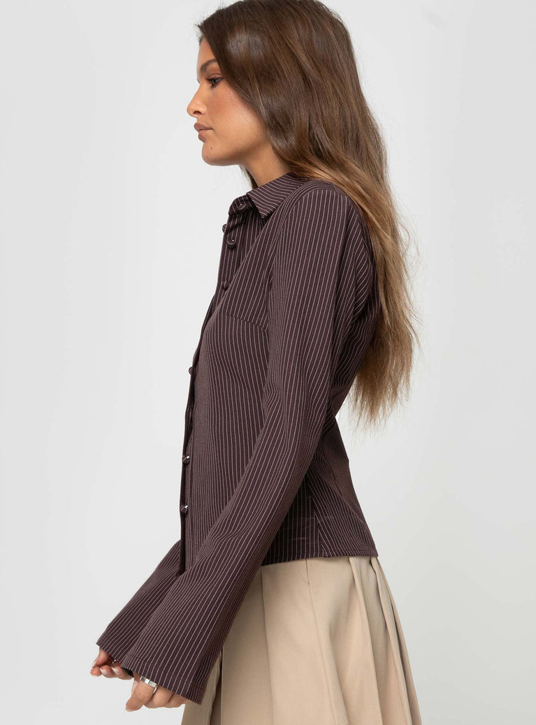 Ida Retro Slim-Fit Flared Sleeves Top