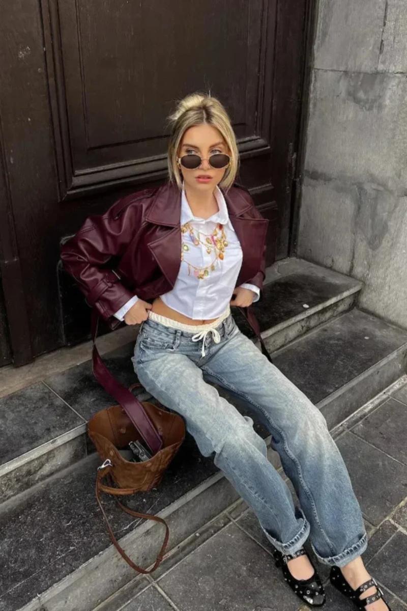 Isabella Vintage Faux Leather Jacket