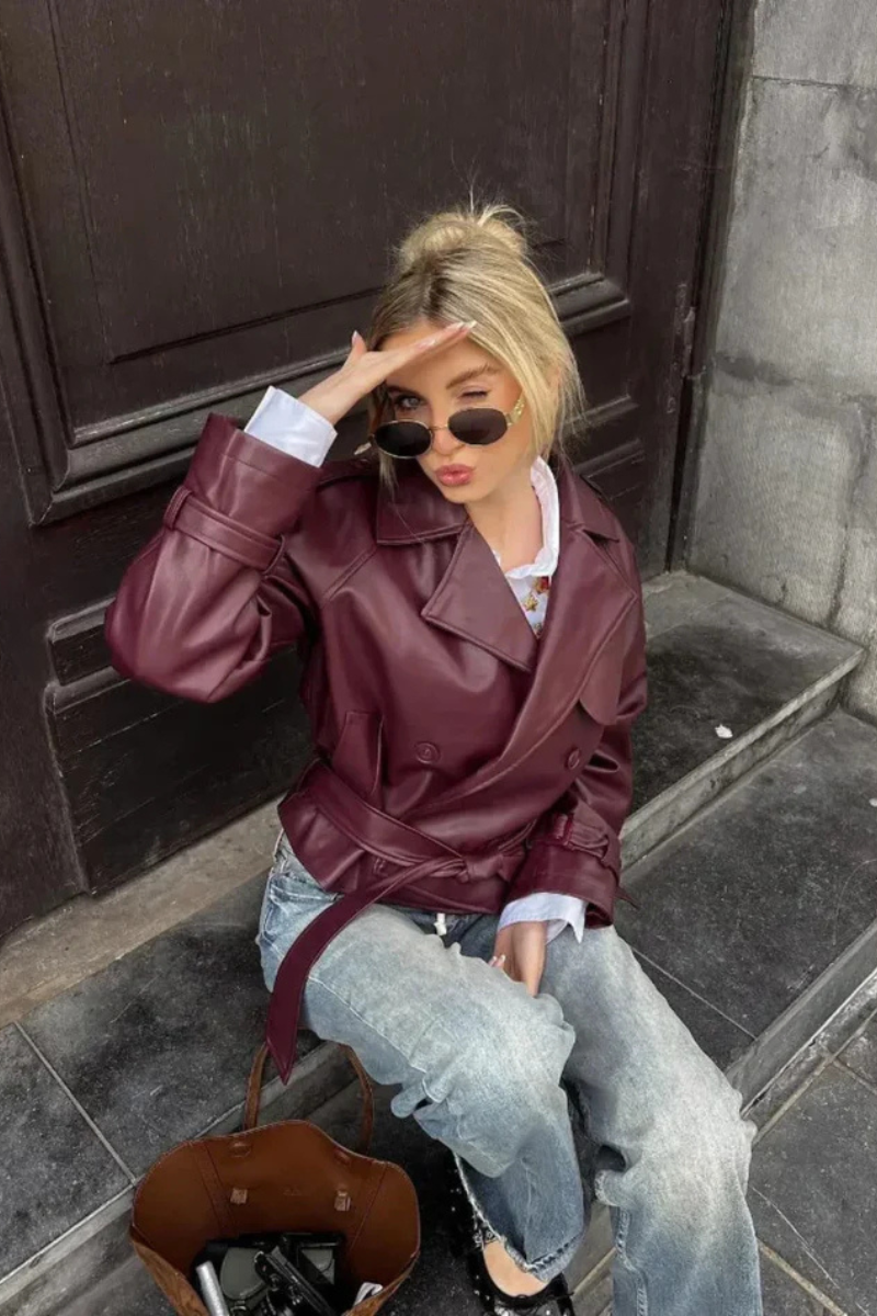 Isabella Vintage Faux Leather Jacket