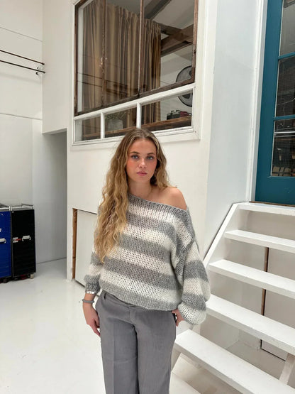 Olivia Chunky Striped Oversized Knit Sweater