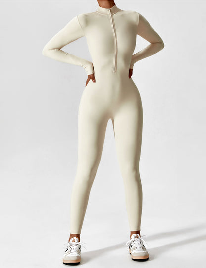 Maya Fleece Long Sleeve Zipper Jumpsuit