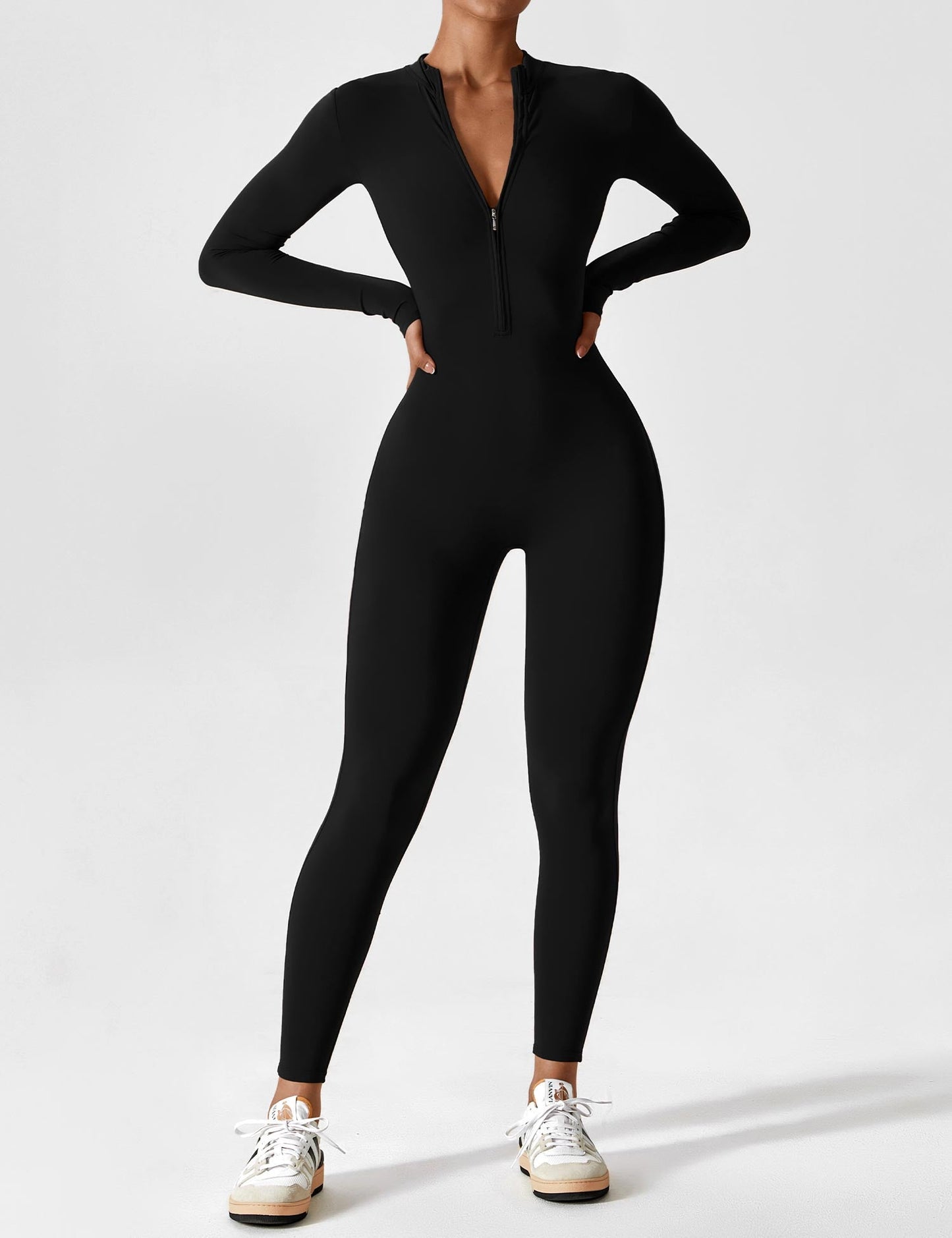 Maya Fleece Long Sleeve Zipper Jumpsuit
