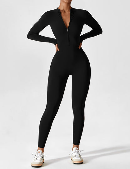Maya Fleece Long Sleeve Zipper Jumpsuit