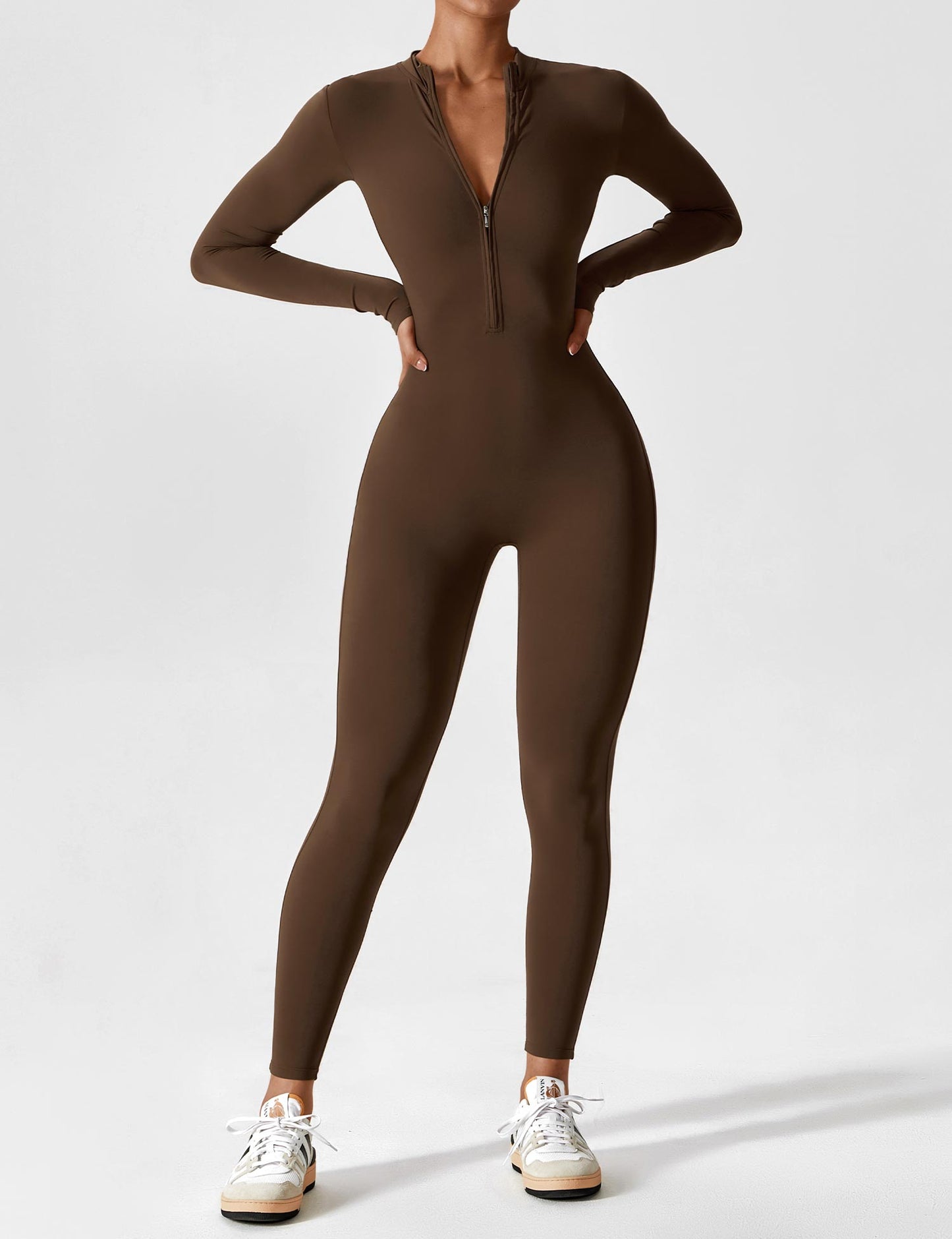 Maya Fleece Long Sleeve Zipper Jumpsuit
