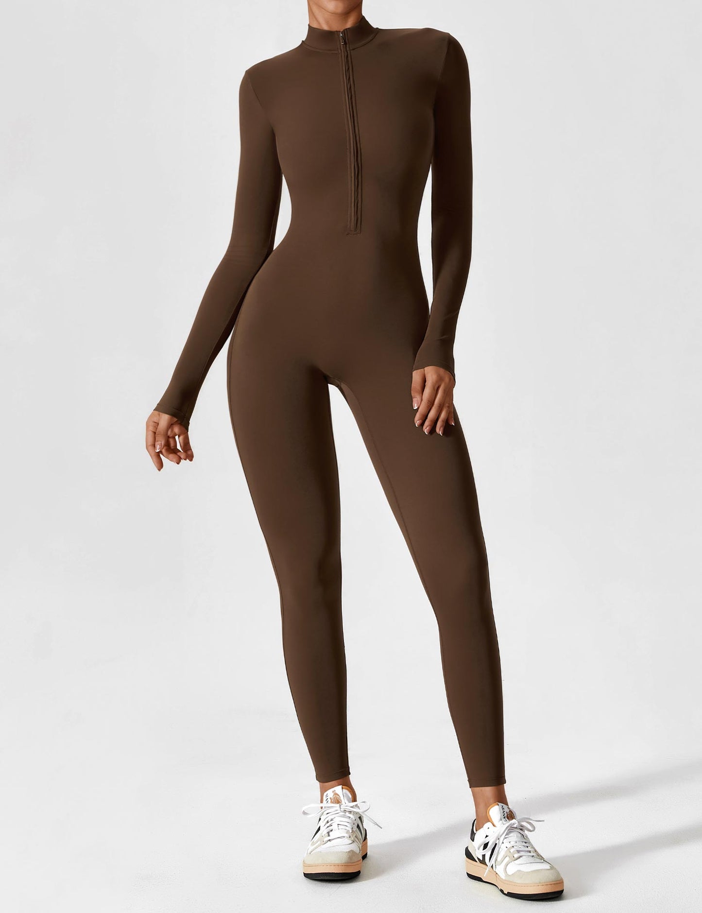 Maya Fleece Long Sleeve Zipper Jumpsuit
