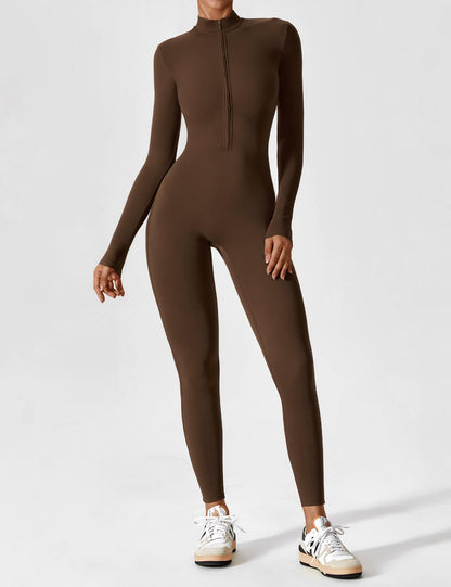 Maya Fleece Long Sleeve Zipper Jumpsuit