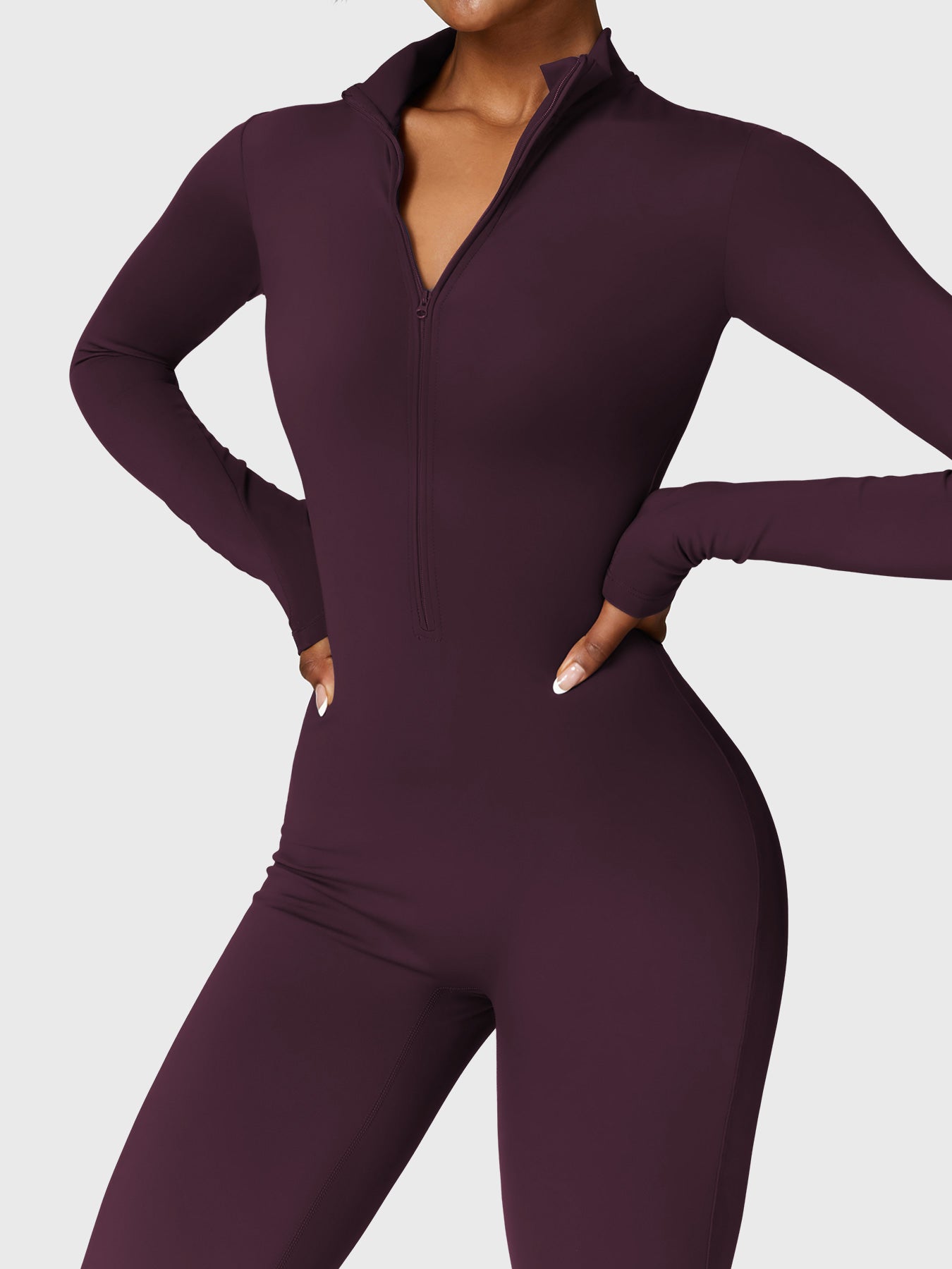 Maya Fleece Long Sleeve Zipper Jumpsuit