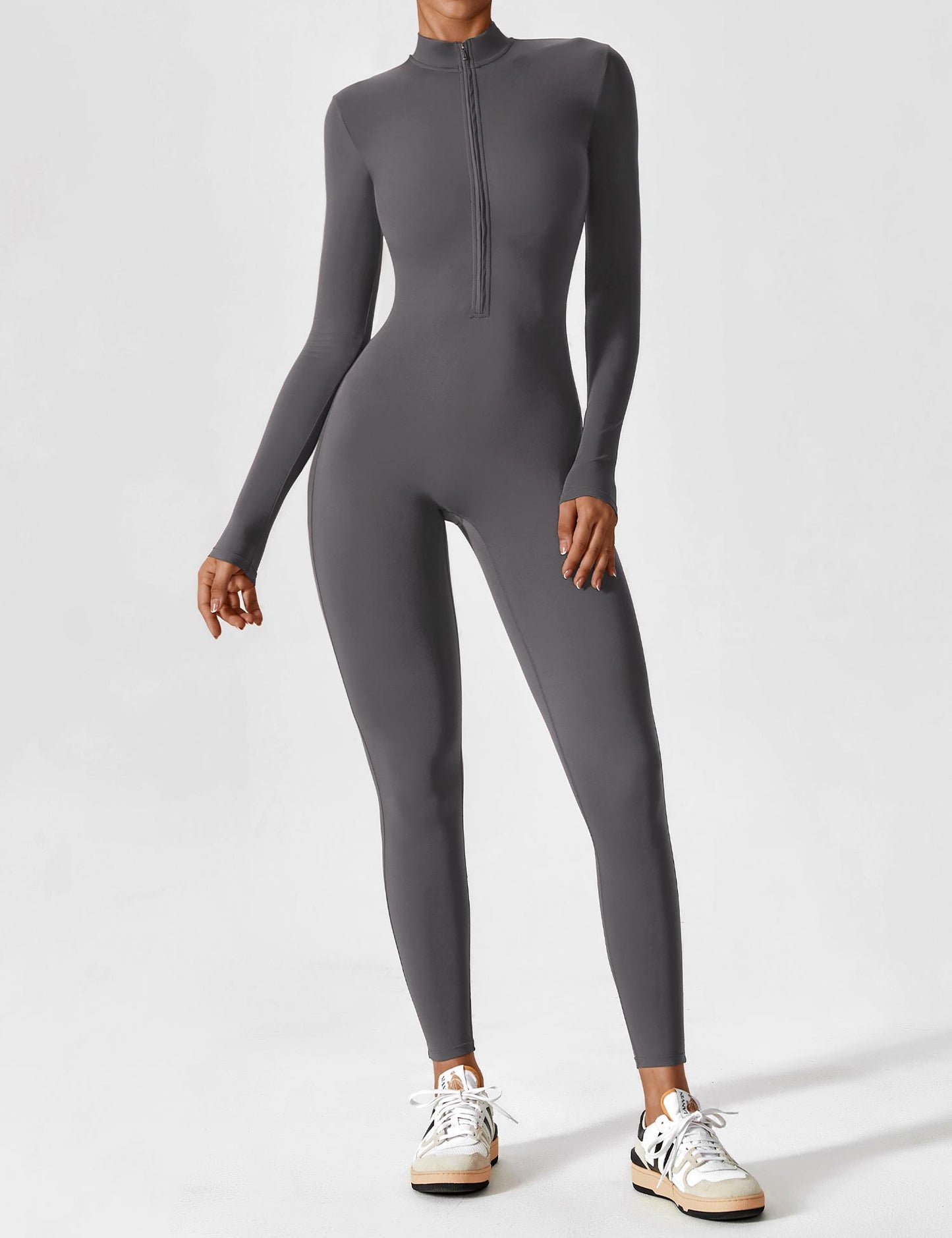 Maya Fleece Long Sleeve Zipper Jumpsuit